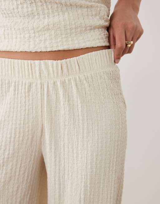 ASOS DESIGN - Broek met wijde pijpen in crème, deel van co-ord set, 3 van 5
