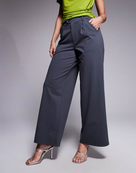 ASOS DESIGN - Broek met wijde pijpen in donkergrijs - view 1
