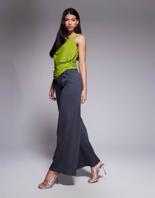 ASOS DESIGN - Broek met wijde pijpen in donkergrijs, 2 van 5
