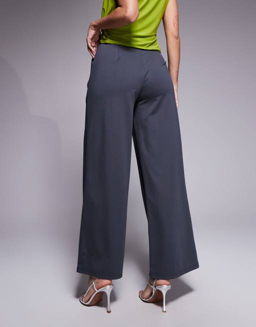 ASOS DESIGN - Broek met wijde pijpen in donkergrijs, 4 van 5