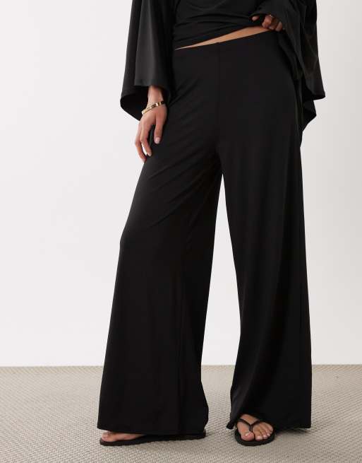 ASOS DESIGN - Broek met wijde pijpen in zwart, deel van co-ord set, 2 van 5
