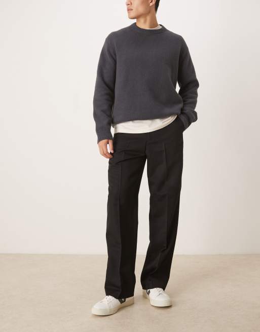 ASOS DESIGN - Broek met wijde pijpen in zwart, 2 van 5