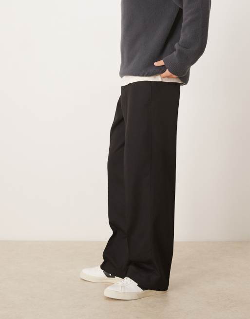 ASOS DESIGN - Broek met wijde pijpen in zwart, 3 van 5