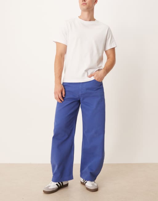 ASOS DESIGN - Broek met wijde ronde pijpen in blauw, 2 van 5
