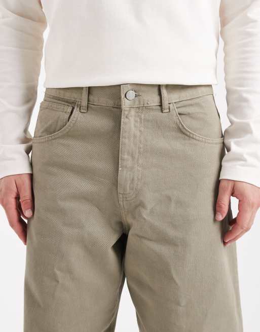 ASOS DESIGN - Broek met wijde ronde pijpen in kaki, 5 van 5