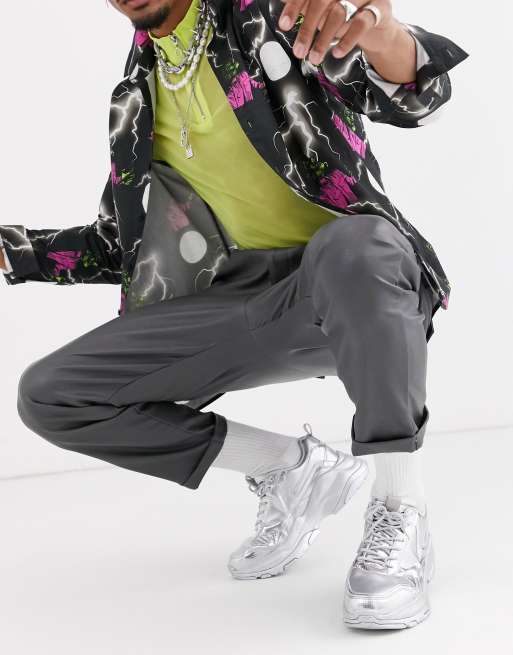 ASOS DESIGN - Broek van imitatieleer in grijs, 3 van 4