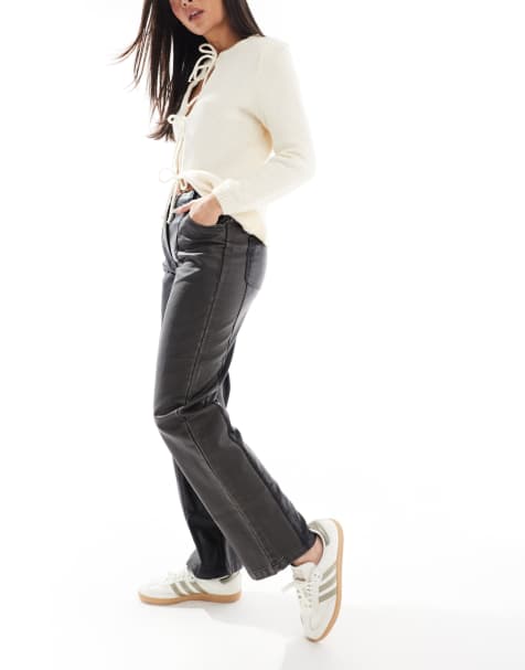 ASOS DESIGN - Broek van imitatieleer met panelen in zwart - view 1