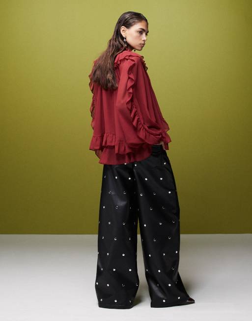 ASOS DESIGN - Broek van imitatieleer met studs in zwart, 5 van 5