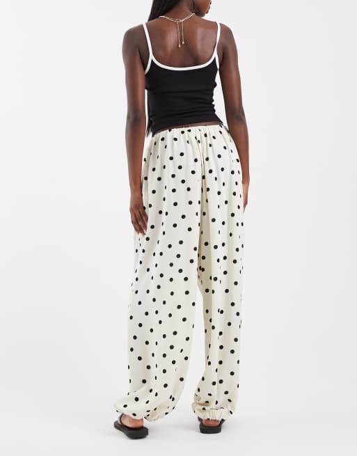 ASOS DESIGN - Broek van linnenmix met ballonpijpen en stippen, 3 van 5