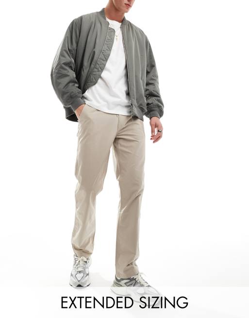 ASOS DESIGN - Broek van ripstop met rechte pasvorm in beige