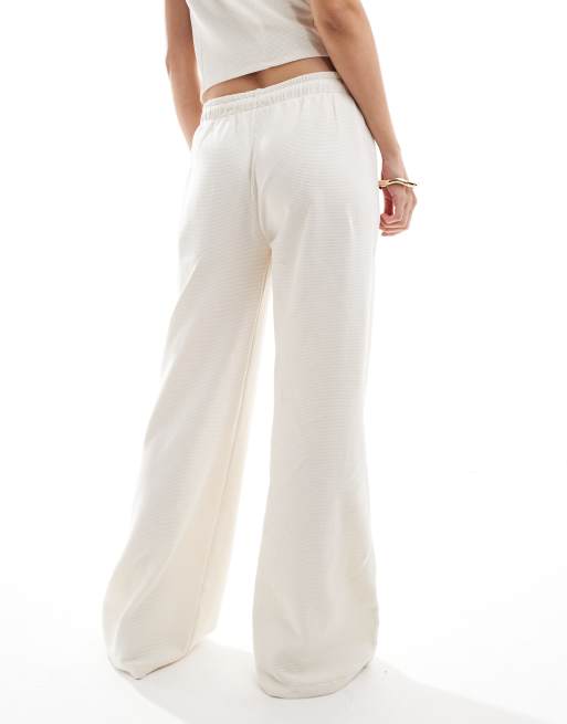 ASOS DESIGN - Broek van wafelstof in kokosmelk, deel van co-ord set, 4 van 5