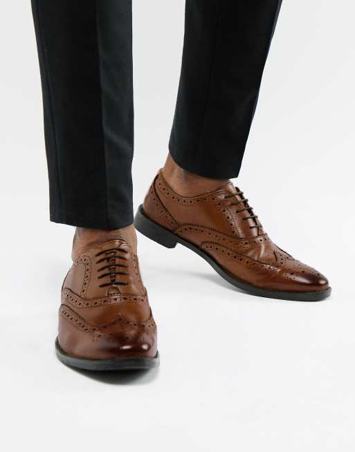 ASOS DESIGN – Brogsy w stylu oxfordów z garbowanej skóry