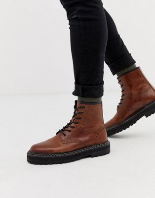 chunky brogue boots