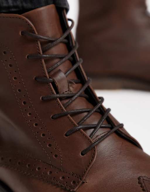 Leather soled 2025 brogue boots