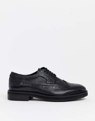 asos black leather shoes