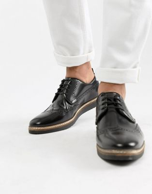 ASOS DESIGN brogue shoes in black 