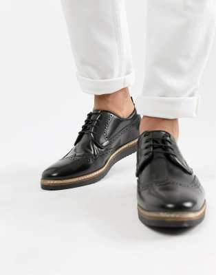 ASOS DESIGN brogue shoes in black 