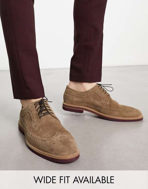 Mens tan suede on sale brogues