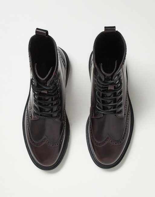 ASOS DESIGN - Brogue veterlaarzen in bordeauxrood, 4 van 4