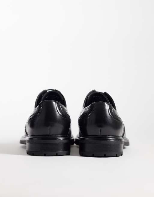 ASOS DESIGN brogues met veters en zool met profiel in zwart, 3 van 4