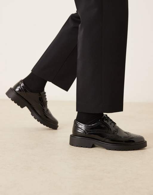 ASOS DESIGN - Brogueschoenen in zwart met zool met profiel, 2 van 4