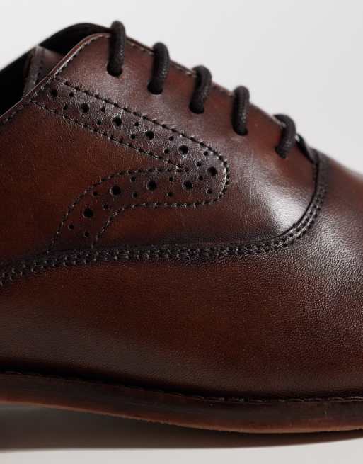 ASOS DESIGN - Brogueschoenen met veters in bruin leer, 4 van 4