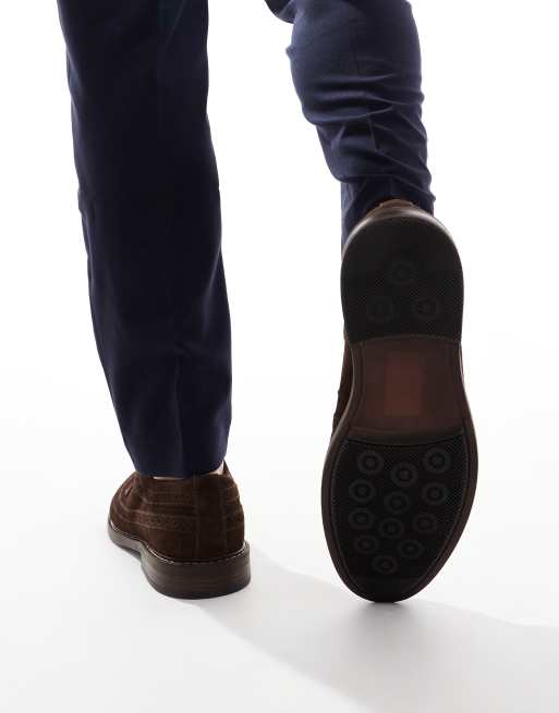 ASOS DESIGN - Brogueschoenen met veters in donkerbruin suède, 2 van 4