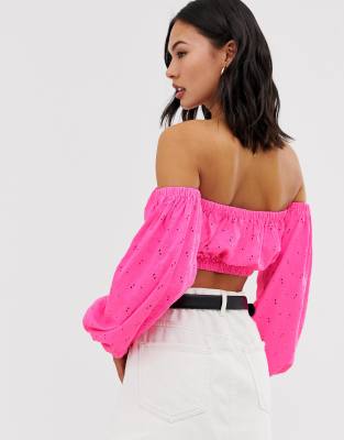 asos neon pink top