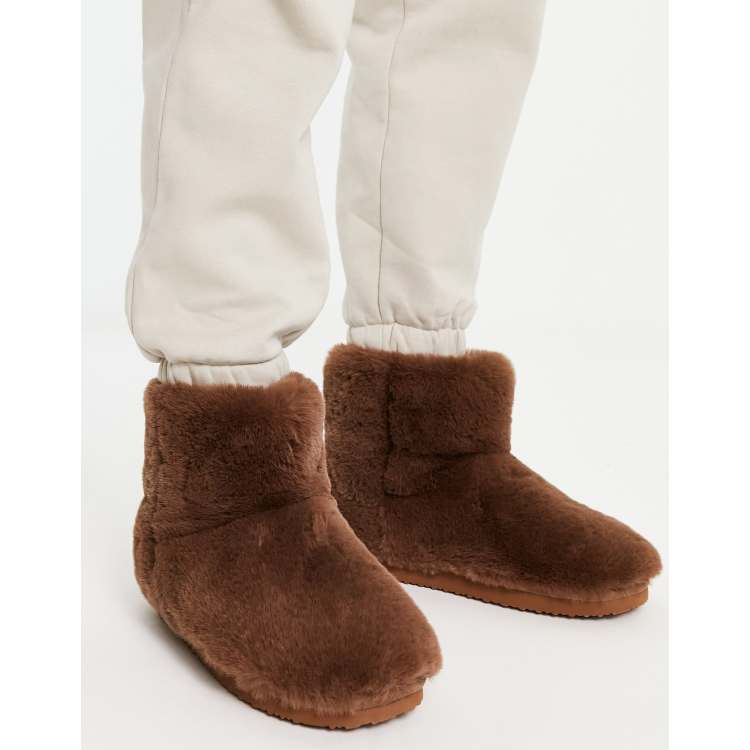 Brown slipper clearance boots