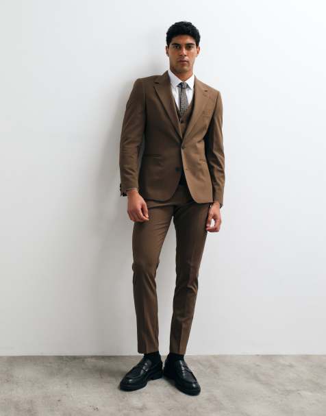 ASOS DESIGN brown suit in skinny fit - view 1