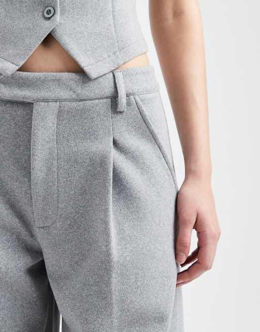 ASOS DESIGN - Børstede og skræddersyede grå bukser med barrel-ben, 3 af 5