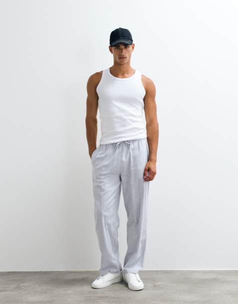 ASOS DESIGN børstet ternet loungebuks - view 1