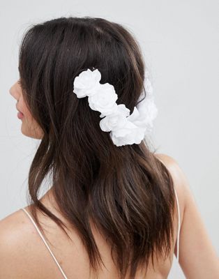 ASOS DESIGN – Brud – Blommig hårklämma-Vit