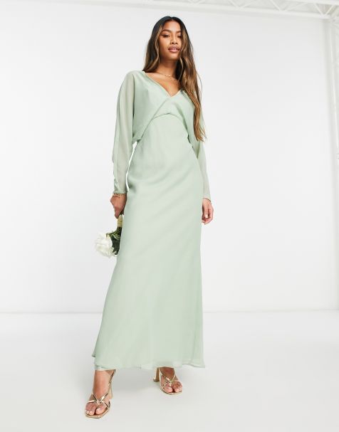 ASOS DESIGN - Brudepiger - Blød maxikjole med flagermusærmer - view 1