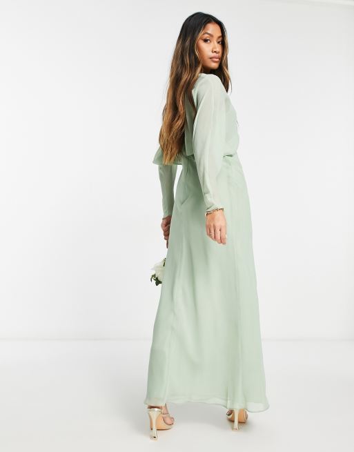 ASOS DESIGN – Brudtärnor – Mjuk maxiklänning med pingvinärm, 2 av 4
