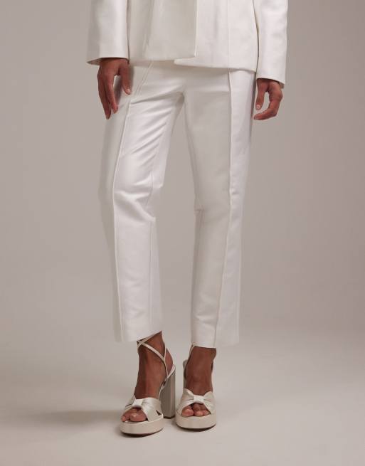 ASOS DESIGN - Bruidskleding - Elegante cigarette broek in ivoorwit, 2 van 5