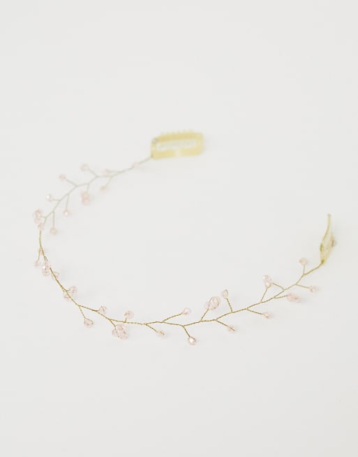 ASOS DESIGN - Bruiloft - Kroontje voor achter op het haar met kristallen in roze, 3 van 4