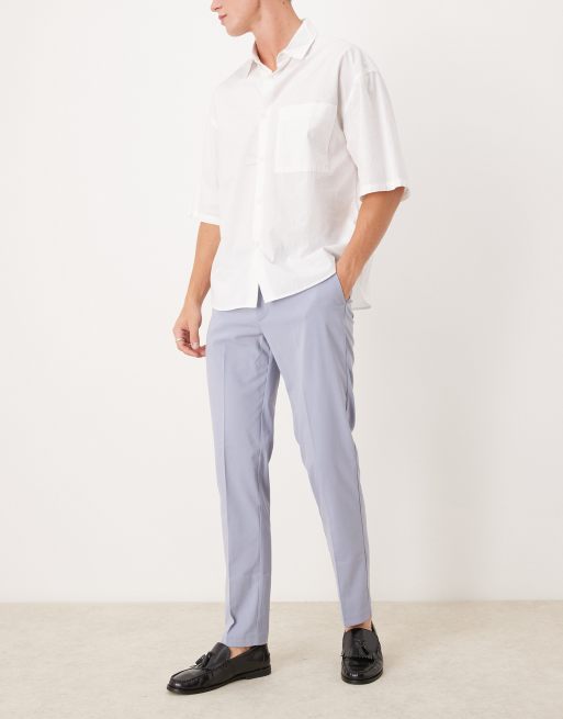 ASOS DESIGN - Bruiloft - Nette slim-fit pantalon in zachtblauw