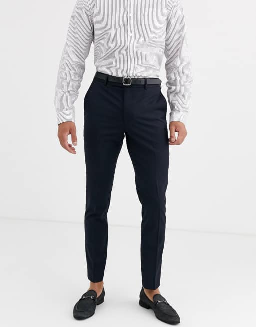 ASOS DESIGN wedding - Skinny kostuum van wolmix in marineblauw, 3 van 4