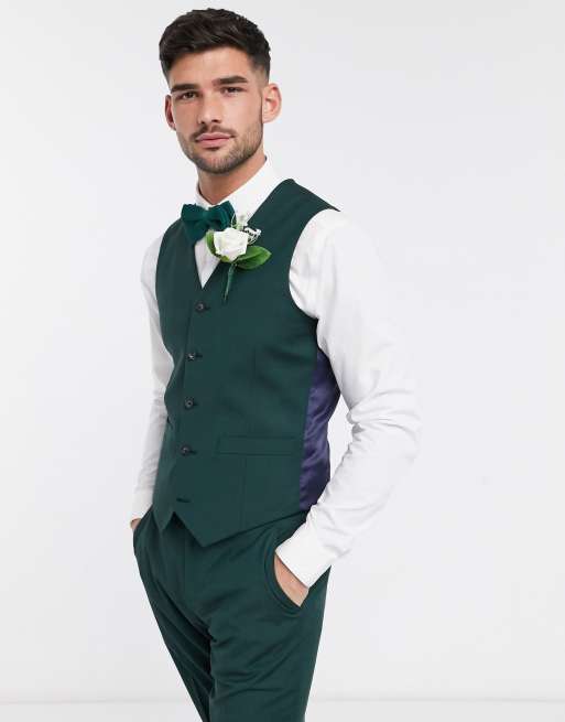 ASOS DESIGN Wedding - Smal kostuum in bosgroen, 4 van 4