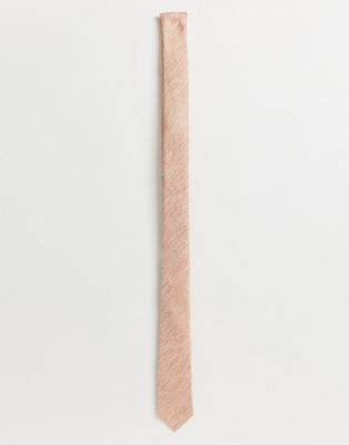 ASOS DESIGN - Bruiloft - Smalle stropdas met textuur in roze