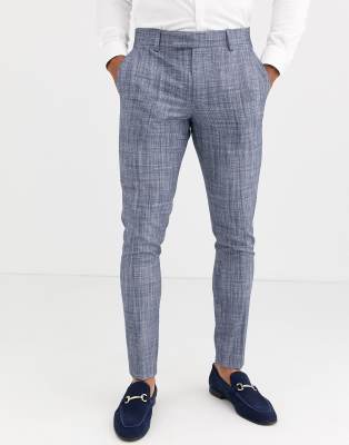 ASOS DESIGN - Bruiloft - Superskinny pantalon in donkerblauw-Marineblauw Marineblauw