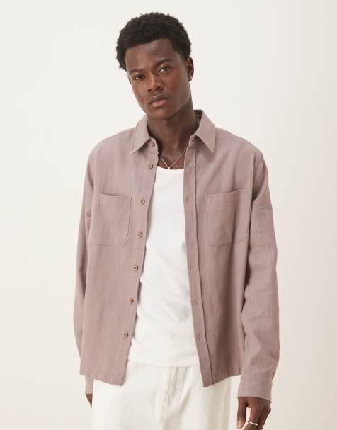 ASOS DESIGN - Brun afslappet skjorte med lange ærmer og lommer - view 1