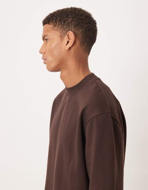ASOS DESIGN - Brun afslappet sweatshirt med 3/4-ærmer, 4 af 5