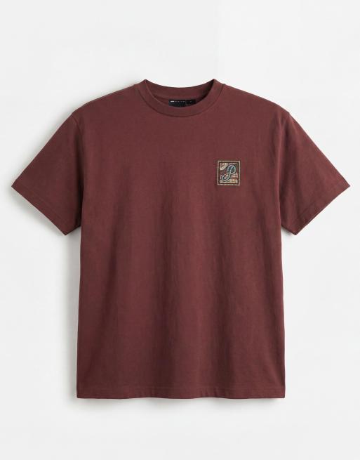 ASOS DESIGN - Brun afslappet T-shirt med mosaikgrafik, 7 af 7