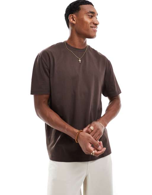 ASOS DESIGN – Brun, avslappnad t-shirt med stadstryck baktill, 4 av 4