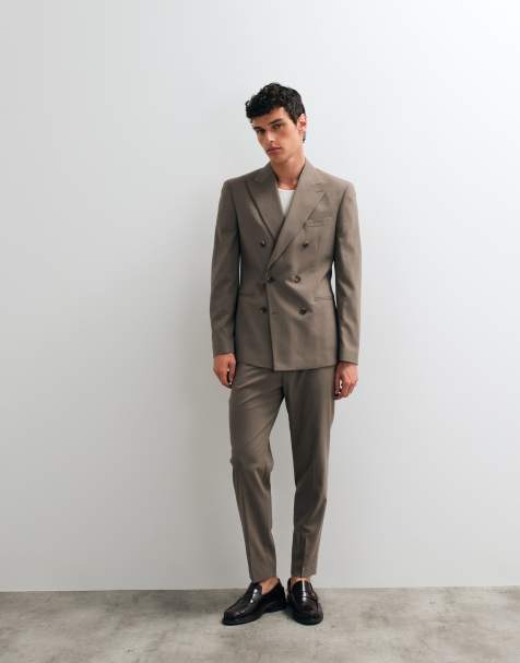 ASOS DESIGN – Brun, avsmalnande kostym - view 1
