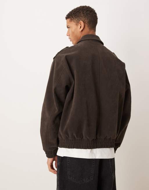 ASOS DESIGN – Brun bomberjacka i mockaimitation, 3 av 5