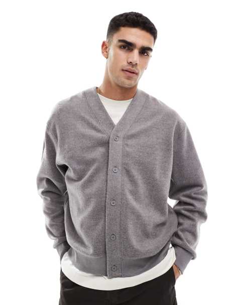 ASOS DESIGN – Brun, borstad kofta i oversize - view 1