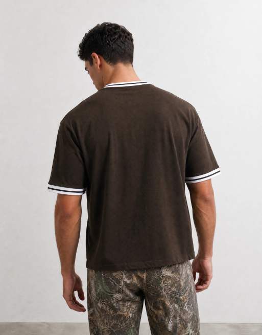 ASOS DESIGN – Brun, boxig t-shirt i oversize med texttryck, 10 av 10